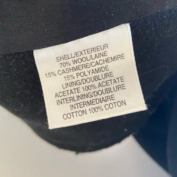 Vintage black wool/ cashmere blend coat with faux fur collar - Picture 4 of 6